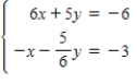 <strong>Solve the system by the method of substitution. </strong> A)No solution B)(6,3) C)(-5,-3) D)(5,4) E)(-5,-4)