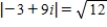 <strong>Plot the complex number and find its absolute value. -3 + 9i </strong> A) B) C) D) E) 