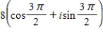 <strong>Represent the complex number graphically,and find the trigonometric form of the number. -8i </strong> A) B) C) D) E)