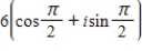 <strong>Find the trigonometric form of the complex number shown below. -6i</strong> A) B) C) D) E)