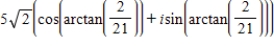 <strong>Find the trigonometric form of the complex number shown below. -7 - i</strong> A) B) C) D) E)
