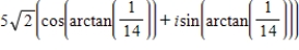 <strong>Find the trigonometric form of the complex number shown below. -7 - i</strong> A) B) C) D) E)