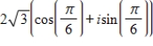 <strong>Find the trigonometric form of the complex number shown below. </strong> A) B) C) D) E)