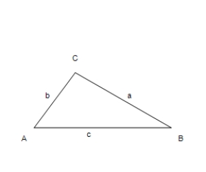 Use the law of Cosines to solve the given triangle.Round your answer to two decimal places. a = 9,b = 5,c = 10