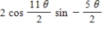 <strong>Use the sum-to-product formulas to rewrite the sum or difference as a product. Cos 3θ + cos 8θ </strong> A) B) C) D) E)