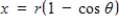 <strong>When two railroad tracks merge,the overlapping portions of the tracks are in the shapes of circular arcs (see figure).The radius of each arc r (in feet)and the angle θ are related by Write a formula for x in terms of cos θ. </strong> A) B) C) D) E) 