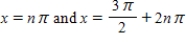 <strong>Solve the following equation. </strong> A) ,where n is an integer B) ,where n is an integer C) ,where n is an integer D) ,where n is an integer E) ,where n is an integer