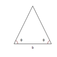 Find the altitude of the isosceles triangle shown in the figure.Round your answer to two decimal places.? \theta = 45 ^ { \circ } , b = 11 ?