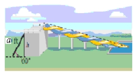 The designers of a water park are creating a new slide and have sketched some preliminary drawings.The length of the ladder is a = 24 feet,and its angle of elevation is 60º (see figure). Find the height of the slide.Round your answer to two decimal places. 