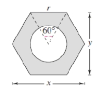 <strong>Find the distance y across the flat sides of a hexagonal nut (see figure). r = 14 cm Round your answer to two decimal places.? ?</strong> A) y = 28.25 cm B) y = 24.25 cm C) y = 27.25 cm D) y = 26.25 cm E) y = 25.25 cm