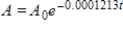 <strong>Carbon dating presumes that,as long as a plant or animal is alive,the proportion of its carbon that is <sup>14</sup>C is constant.The amount of <sup>14</sup>C in an object made from harvested plants,like paper,will decline exponentially according to the equation ,where A represents the amount of <sup>14</sup>C in the object,A<sub>o</sub> represents the amount of <sup>14</sup>C in living organisms,and t is the time in years since the plant was harvested.If an archeological artifact has 35% as much <sup>14</sup>C as a living organism,how old would you predict it to be? Round to the nearest year.</strong> A)5715 years B)29,310 years C)93 years D)8655 years E)15,427 years