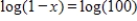 <strong>Solve the equation for x using the One-to-One Property.</strong> A)-101 B)-1 C)The equation has no solution. D)-99 E)101
