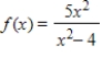 <strong>Determine the equations of the vertical and horizontal asymptotes of the graph of the function .</strong> A)horizontal: y = -2;vertical: x = 5 B)horizontal: x = 2 and x = -2;vertical: y = -5 C)horizontal: y = 5;vertical: x = 2 and x = -2 D)horizontal: x = -5;vertical: y = 2 and y = -2 E)horizontal: y = 5;vertical: x = 2