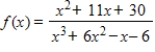 <strong>Determine the domain of .</strong> A)all real numbers except x = -6 and x = -5 B)all real numbers except x = -1,x = 1,x = -6 and x = -5 C)all real numbers except x = 6 D)all real numbers except x = -1,x = 1 and x = -6 E)all real numbers