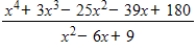<strong>Simplify the rational expression, ,by using long division or synthetic division.</strong> A) B) C) D) E)