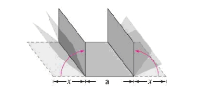<strong>A roofing contractor is fabricating gutters from -inch aluminum sheeting.The contractor plans to use an aluminum siding folding press to create the gutter by creasing equal lengths for the sidewalls (see figure). where Let x represent the height of the sidewall of the gutter.Write a function A that represents the Cross-sectional area of the gutter. </strong> A) B) C) D) E)