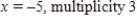 <strong>Find all real zeros of the polynomial and determine the multiplicity of each.</strong> A) B) C) D) E)