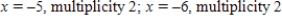 <strong>Find all real zeros of the polynomial and determine the multiplicity of each.</strong> A) B) C) D) E)