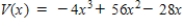 <strong>An open box is to be made from a square piece of cardboard,28 inches on a side,by cutting equal squares with sides of length x from the corners and turning up the sides (see figure below).Determine the function,V,in terms of x,that represents the volume of the box. </strong> A) B) C) D) E)