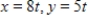 <strong>Using following result find a set of parametric equation of the line. Line: passes through (0,0)and </strong> A) B) C) D) E)