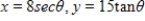 <strong>Using following result find a set of parametric equation of conic. Hyperbola: Hyperbola: vertices: ;foci: </strong> A) B) C) D) E)