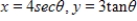<strong>Using following result find a set of parametric equation of conic. Hyperbola: Hyperbola: vertices: ;foci: </strong> A) B) C) D) E)