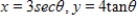 <strong>Using following result find a set of parametric equation of conic. Hyperbola: Hyperbola: vertices: ;foci: </strong> A) B) C) D) E)