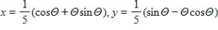 <strong>Select the parametric equations matching with the following graph. </strong> A)Involute of circle: B)Involute of circle: C)Involute of circle: D)Involute of circle: E)Involute of circle: