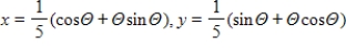 <strong>Select the parametric equations matching with the following graph. </strong> A)Involute of circle: B)Involute of circle: C)Involute of circle: D)Involute of circle: E)Involute of circle: