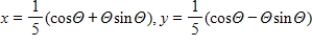 <strong>Select the parametric equations matching with the following graph. </strong> A)Involute of circle: B)Involute of circle: C)Involute of circle: D)Involute of circle: E)Involute of circle: