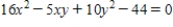 <strong>Use the discriminant to classify the graph. </strong> A)The graph is a hyperbola. B)The graph is a line. C)The graph is a ellipse or Circle. D)The graph is a parabola. E)The graph is a cone.