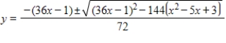 <strong>Use the Quadratic Formula to solve for . </strong> A) B) C) D) E)