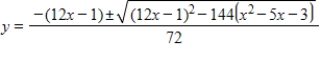 <strong>Use the Quadratic Formula to solve for . </strong> A) B) C) D) E)