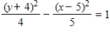 <strong>Find the standard form of the equation of the hyperbola with the given characteristics. vertices: (5,-6), (5,-2) Foci: (5,-7), (5,-1) ​</strong> A)   B)   C)   D)   E)   <div style=padding-top: 35px> 