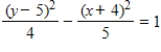 <strong>Find the standard form of the equation of the hyperbola with the given characteristics. vertices: (5,-6), (5,-2) Foci: (5,-7), (5,-1) ​</strong> A)   B)   C)   D)   E)   <div style=padding-top: 35px> 
