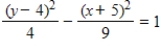 <strong>Find the standard form of the equation of the hyperbola with the given characteristics. vertices: (5,-6), (5,-2) Foci: (5,-7), (5,-1) ​</strong> A)   B)   C)   D)   E)   <div style=padding-top: 35px> 