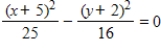 <strong>Find the standard form of the equation of the hyperbola with the given characteristics. vertices: (-10,-2), (0,-2) Asymptotes: y = ±   x ​</strong> A)   B)   C)   D)   E)   <div style=padding-top: 35px> 