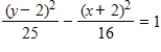 <strong>Find the standard form of the equation of the hyperbola with the given characteristics. vertices: (-10,-2), (0,-2) Asymptotes: y = ±   x ​</strong> A)   B)   C)   D)   E)   <div style=padding-top: 35px> 