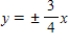 <strong>Find the vertices and asymptotes of the hyperbola.​   ​</strong> A)​vertices: (0,±3)asymptote:   B)​​vertices: (0,±3)asymptote:   C)​vertices: (±3,0)asymptote:   D)​​vertices: (±3,0)asymptote:   E)​vertices: (±3,4)asymptote:   <div style=padding-top: 35px> 