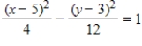 <strong>Find the standard form of the equation of the hyperbola with the given characteristics. vertices: (3,3), (3,7) Foci: (3,1), (3,9) ​</strong> A)   B)   C)   D)   E)   <div style=padding-top: 35px> 