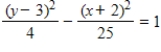 <strong>Find the standard form of the equation of the hyperbola with the given characteristics. vertices: (1,-2), (5,-2) Asymptotes:  </strong> A)   B)   C)   D)   E)   <div style=padding-top: 35px> 