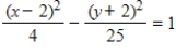 <strong>Find the standard form of the equation of the hyperbola with the given characteristics. vertices: (1,-2), (5,-2) Asymptotes:  </strong> A)   B)   C)   D)   E)   <div style=padding-top: 35px> 