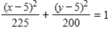 <strong>Find the standard form of the equation of the ellipse with the given characteristics. Center: ;a = 3b;Foci: ,where a - thr semimajor axis,b - semiminor axis. </strong> A) B) C) D) E)