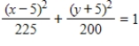 <strong>Find the standard form of the equation of the ellipse with the given characteristics. Center: ;a = 3b;Foci: ,where a - thr semimajor axis,b - semiminor axis. </strong> A) B) C) D) E)