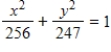 <strong>Find the standard form of the equation of the ellipse with the following characteristics. Foci: ,major axis of length: 16 </strong> A) B) C) D) E)