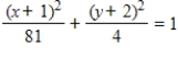 <strong>Find the standard form of the equation of the ellipse with the given characteristics. vertices: (-1,-11), (-1,7),minor axis of length 2 </strong> A) B) C) D) E)