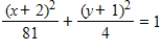 <strong>Find the standard form of the equation of the ellipse with the given characteristics. vertices: (-1,-11), (-1,7),minor axis of length 2 </strong> A) B) C) D) E)