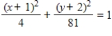 <strong>Find the standard form of the equation of the ellipse with the given characteristics. vertices: (-1,-11), (-1,7),minor axis of length 2 </strong> A) B) C) D) E)