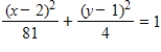 <strong>Find the standard form of the equation of the ellipse with the given characteristics. vertices: (-1,-11), (-1,7),minor axis of length 2 </strong> A) B) C) D) E)