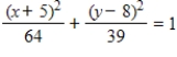 <strong>Find the standard form of the equation of the ellipse with the given characteristics. Foci: ,endpoints of the major axis: </strong> A) B) C) D) E)